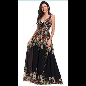 Ever-Pretty Womens Elegant Double V Neck Maxi Formal Party Dress. New